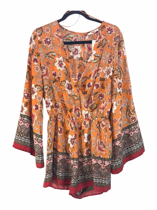 Timing Pants - Timing boho floral romper with bell sleeves Size Large NWT